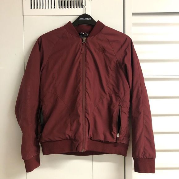 The North Face Maroon Bomber Jacket Full Zip UpSize Girl’s Size Large 14/16